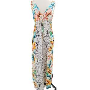 VS breathtaking watercolor floral & black & white contrast long gown small